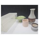 Signed Pottery Ed Schrock 10", Planters & Bowl +
