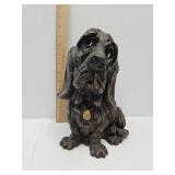 Vintage Basset Hound Resin Statue 11" high