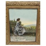 Antique Ornate Frame "Thoughts Far Away" Print