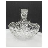 Beautiful Crystal Glass Basket 8" high