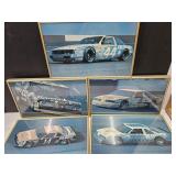 Set of 5 Vintage Framed NASCAR 17" x 10.5"
