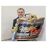 Metal MILLER DRAFT ROCK Beer Sign 30 x24"