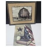 Americana  Barn Wall Decor 12" x 21" wide