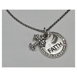 925 Sterling FAITH , Cross Perndants Necklace