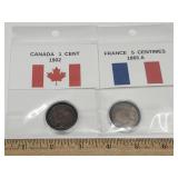 2 Older Foreign Coins 1865, 1902