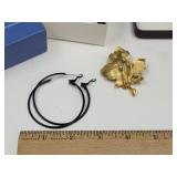 Costume Jewelry Hoop Earrings & Brooch