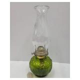 L.E. Smith Moon & Stars Green Oil Lamp