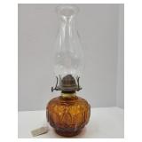 L.E. Smith Moon & Stars Amber Oil Lamp