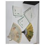 Vintage Linen, Japan Airlines Hand Fan +