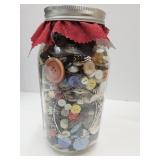 Half Gal Ball Jar FULL Of Buttons