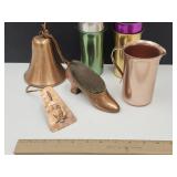 Sunburst Aluminium Cups, Copper Pitcher, Bell,Shoe