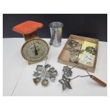 Rosettes Iron Molds & VTG. Way Rite Kitchen Scale