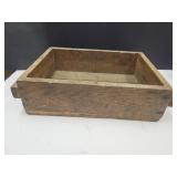 Antique Oak Box w Handles Heavy 18" x  5.5" H