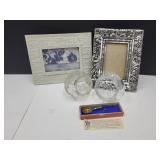 Vintage Cut Glass Ashtrays & Picture Frames++