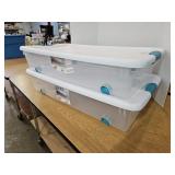 2 Sterilite 56 Qt  on Wheels Totes