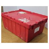 Red Scissor Lid Tote