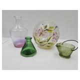 Hummingbird Solar Light  & VTG Glassware Lot