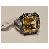 LC Canary Yellow Moissanite Ring Sterling Silver