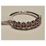 Pink Ice & Sterling Silver Over Jewelers Bronze