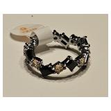 Sterling Silver Over Tiller Bronze Black Onyx S6