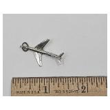 VTG Sterling Silver Signed TC Airplane PendanT