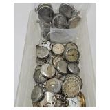 Untested LG Lot VTG Wind Up Pocket Watches