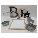 Home Decor, Large B, Small Galvanized +