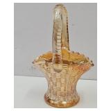 Imperial Marigold Glass Basket 3.5 x 6"h