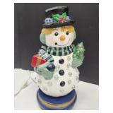 Ceramic Lighted Christmas Snowman
