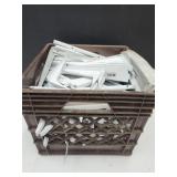 Milk Crate of Metal Shelf Brackets