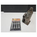 NIP LED Flashlights & 4 Ton Bottle Jack