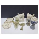 Lot of Cherub & Angles,  Bookends + Decor