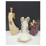 Lot of Angels 9.5"-16" h & Soap Dish