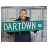 Metal DARTOWN RD Sign 36" x 9"