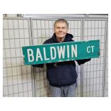 Metal BALDWIN CT Sign 36" x9"