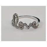 Sterling Silver Love Ring  Sz 8 1/2