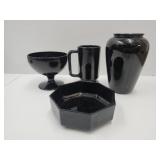 Black Amethyst Glass Lot