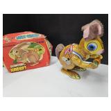 Vintage Tin Japan Wind Up Jumping Toy Bunny w Box