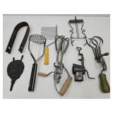 Primitive Hand Mixers, Masher, Cast  Decor +