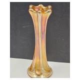 Imperial Marigold Carnival Glass Vase 6.25 " H
