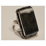 Gray Jasper Agate Ring Sz 6.5