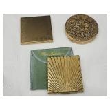 Elgin American Beauty ,Gold Tone FiligreeCompacts