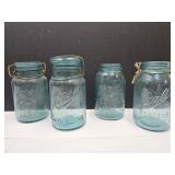 Quart Size  Aqua Blue Ball Jars 3 L