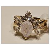 White Court Ring 10 KG Over Jewelers Bronze Sz 6