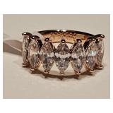 10K Rose Gold Over Jewelers Bronze Moissanite