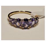 10 KG Over Jewelers Bronze Amethyst Ring Sz 9