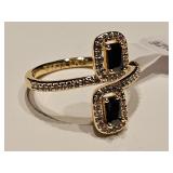 10KG Over Jewelers Bronze Black Onyx & Topaz