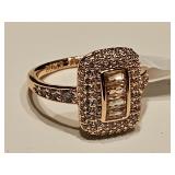 10 KG Over Jewelers Bronze White Topaz Ring Sz 7