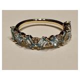 Topaz & 10KG Over Jewelers Bronze Ring Sz 6.5