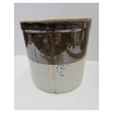 3 Gal Crock with Heart  2 Tone Salt Glazed